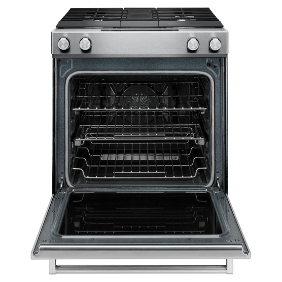 Cuisinière bi-combustible à commandes frontales, 4 brûleurs, 30 po KitchenAid® KSDG950ESS