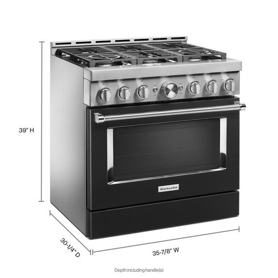 Cuisinière commerciale intelligente au gaz KitchenAid®, 6 brûleurs, 36 po KFGC506JBK Cuisinière commerciale intelligente au gaz KitchenAid®, 6 brûleurs, 36 po KFGC506JBK