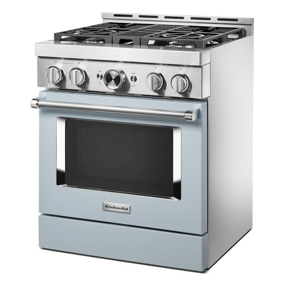 Cuisinière commerciale intelligente au gaz KitchenAid®, 4 brûleurs, 30 po KFGC500JMB