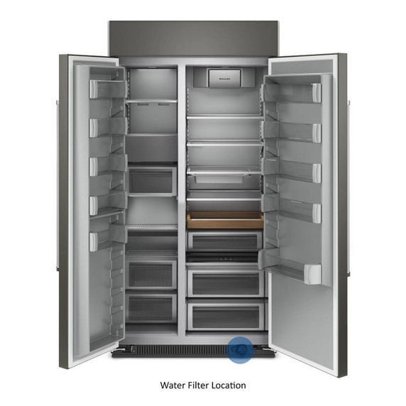 Kitchenaid® Réfrigérateur encastré côte à côte prêt pour panneau de recouvrement - 42 po - 25.5 pi cu KBSN702MPA