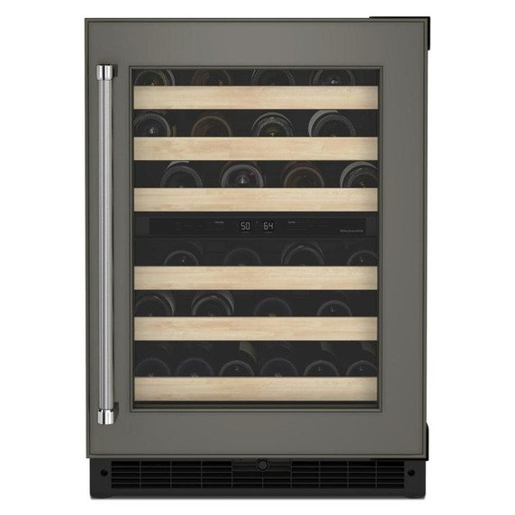 Kitchenaid® Cellier sous le comptoir prêt pour le panneau de recouvrement avec porte-bouteilles à devant en bois - 24 po KUWR214KPA