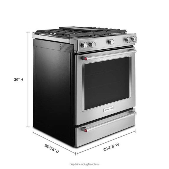 Kitchenaid® Cuisinière bi-combustible et à convection, commandes frontales, 5 brûleurs, 30 po YKSDB900ESS