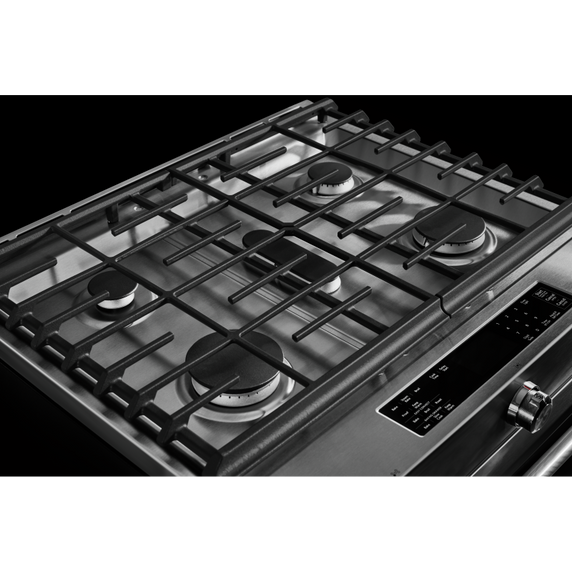 Cuisinière bi-combustible et à convection, commandes frontales, 5 brûleurs, 30 po KitchenAid® YKSDB900ESS