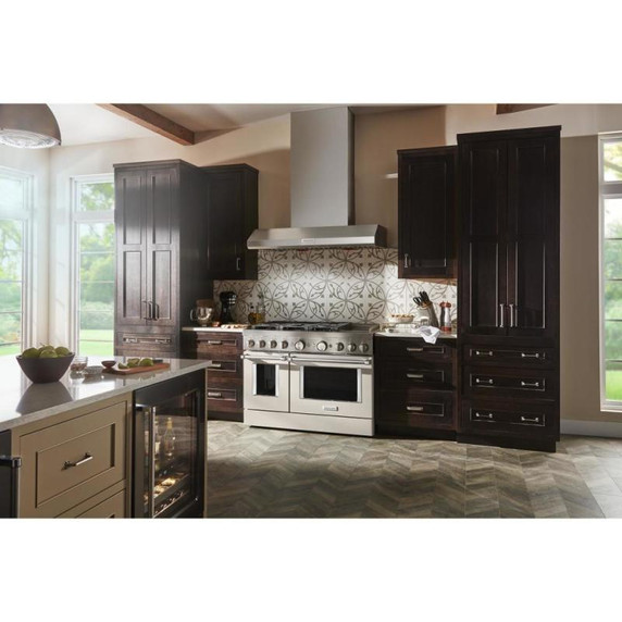 Kitchenaid® Hotte de cuisinière murale de style commercial à classe de moteur de 585 ou 1170 pi cu/min - 48 po KVWC958KSS