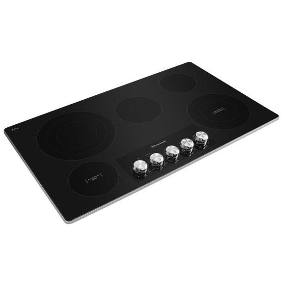 Kitchenaid® Table de cuisson électrique avec 5 éléments et boutons de commande - 36 po KCES556HSS