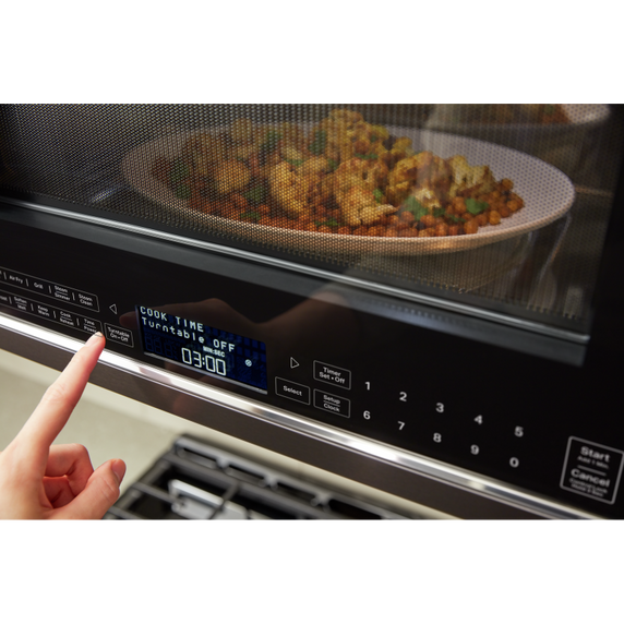 Four à micro-ondes à convection et hotte intégrée  avec mode de friture à air KitchenAid® YKMHC319LPS