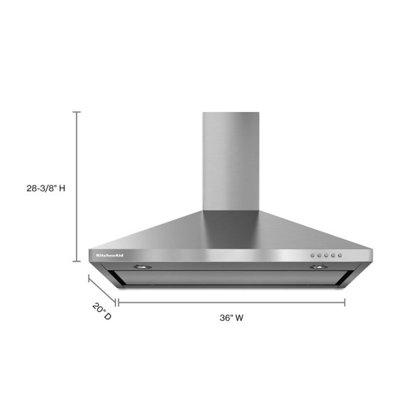 Kitchenaid® Hotte aspirante murale à 3 vitesses - 36 po KVWB406DSS