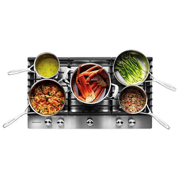 Table de cuisson au gaz avec 5 brûleurs - 36 po KitchenAid® KCGS556ESS