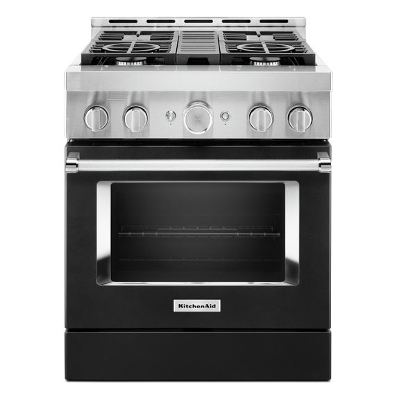 Cuisinière commerciale intelligente au gaz KitchenAid®, 4 brûleurs, 30 po KFGC500JBK