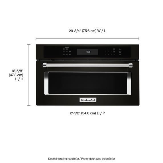 Four à micro-ondes encastré avec cuisson à convection - 900 watts - 30 po KitchenAid® KMBP100EBS