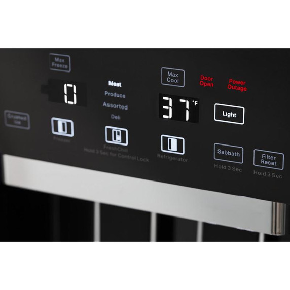 Kitchenaid® Réfrigérateur encastré côte à côte avec distributeur d'eau et de glaçons - 48 po - 29.4 pi cu KBSD708MBS
