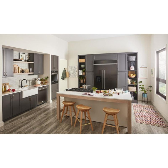 Kitchenaid® Réfrigérateur encastré côte à côte avec distributeur d'eau et de glaçons - 48 po - 29.4 pi cu KBSD708MBS