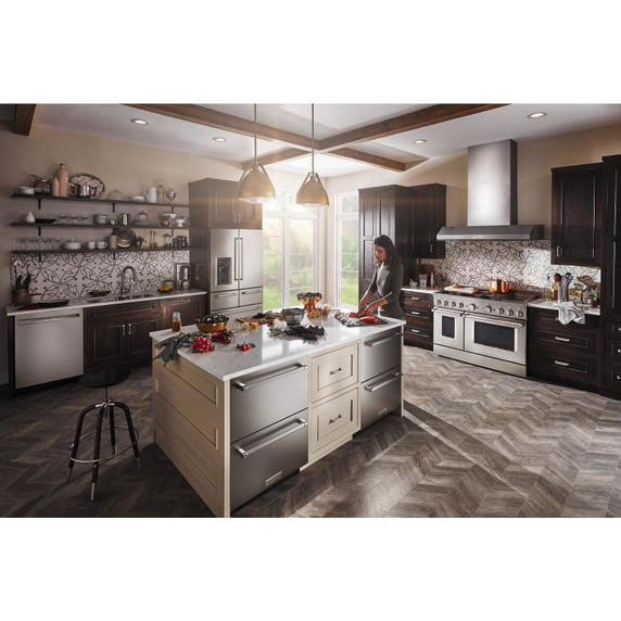Kitchenaid® Réfrigérateur sous le comptoir en acier inoxydable à double tiroir - 24 po KUDR204KSB