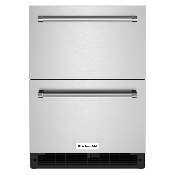 Réfrigérateur sous le comptoir en acier inoxydable à double tiroir - 24 po KitchenAid® KUDR204KSB