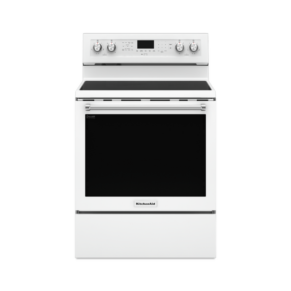 Cuisinière au electrique à convection avec 5 éléments - 30 po KitchenAid® YKFEG500EWH