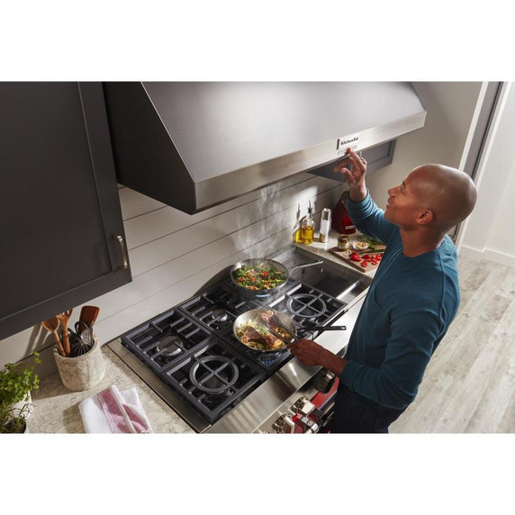 Cuisinière commerciale intelligente bicombustible KitchenAid® avec plaque chauffante, 48 po KFDC558JPA