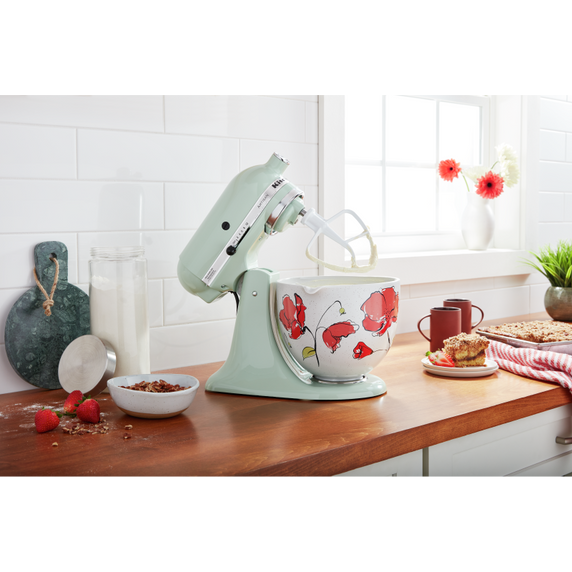 Bol en céramique de 5 pintes avec motifs de coquelicots KitchenAid® KSM2CB5PPY