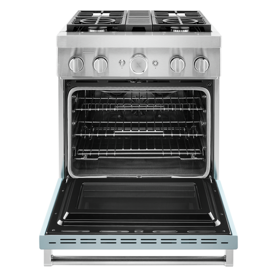 Cuisinière commerciale intelligente bicombustible avec 4 brûleurs - 30 po KitchenAid® KFDC500JMB