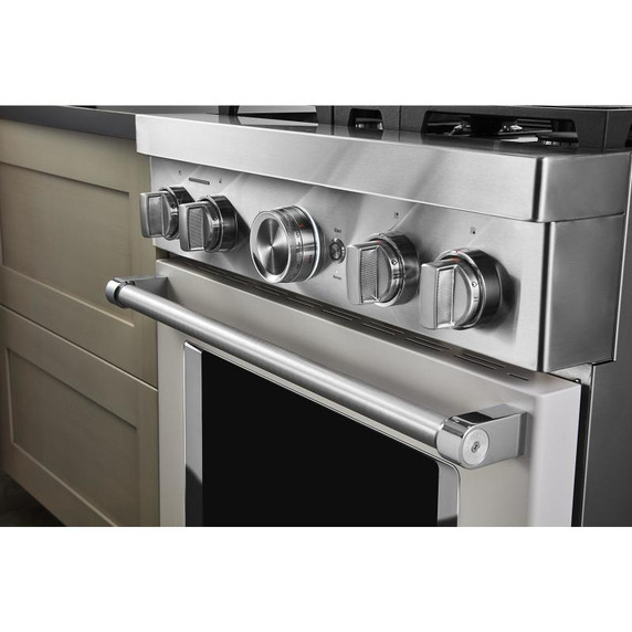 Kitchenaid® Cuisinière commerciale intelligente bicombustible avec 4 brûleurs - 30 po KFDC500JMH