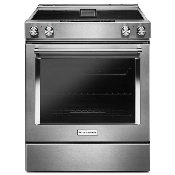 Kitchenaid® Cuisinière électrique à commandes frontales à convection avec 4 éléments - 30 po KSEG950ESS
