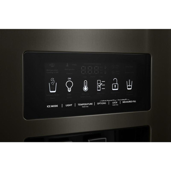 Kitchenaid® Réfrigérateur côte à côte à profondeur de comptoir avec distributeur extérieur d’eau et de glaçons - 19.9 pi cu - 36 po KRSC700HBS