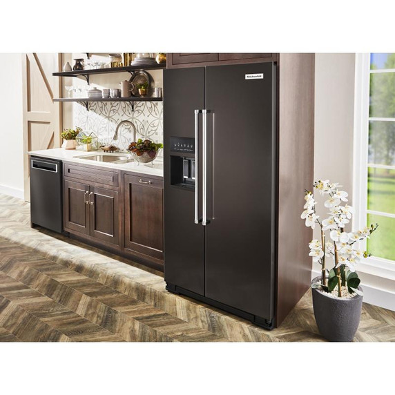 Kitchenaid® Réfrigérateur côte à côte à profondeur de comptoir avec distributeur extérieur d’eau et de glaçons - 19.9 pi cu - 36 po KRSC700HBS