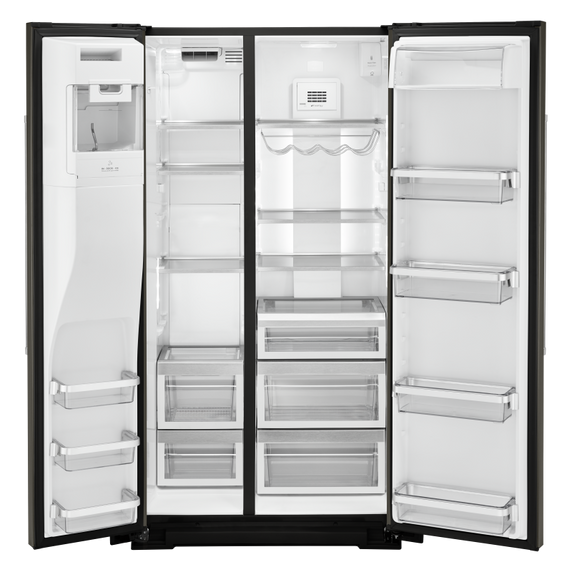Réfrigérateur côte à côte à profondeur de comptoir avec distributeur extérieur d’eau et de glaçons - 19.9 pi cu - 36 po KitchenAid® KRSC700HBS