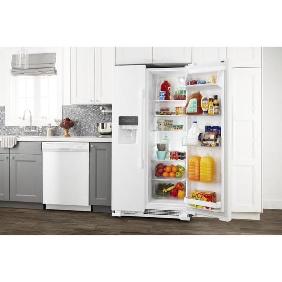 Amana® Réfrigérateur côte à côte avec distributeur d’eau et de glaçons  externe  à deux palettes, 33 po ASI2175GRW