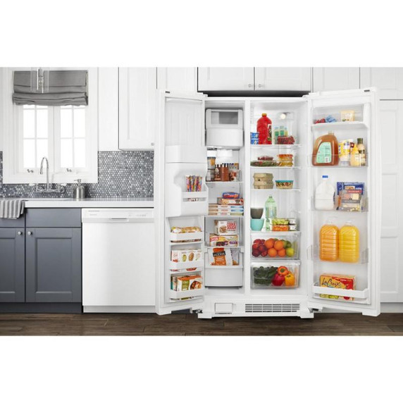Amana® Réfrigérateur côte à côte avec distributeur d’eau et de glaçons externe à deux palettes, 33 po ASI2175GRW