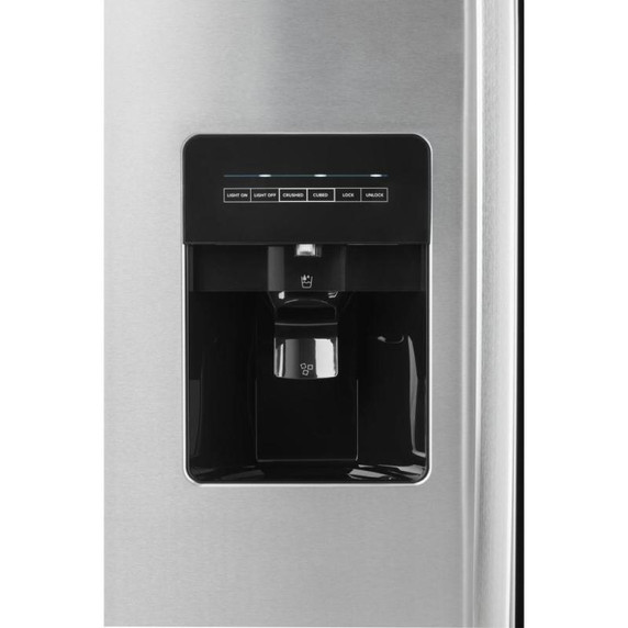 Amana® Réfrigérateur côte à côte avec distributeur externe d’eau et de glaçons à deux palettes, 33 po ASI2175GRS
