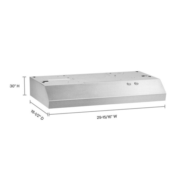 Whirlpool® Hotte de cuisinière avec filtres à graisse lavables au lave-vaisselle - 30 po WVU17UC0JS