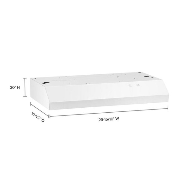 Whirlpool® Hotte de cuisinière avec filtres à graisse lavables au lave-vaisselle - 30 po WVU17UC0JW
