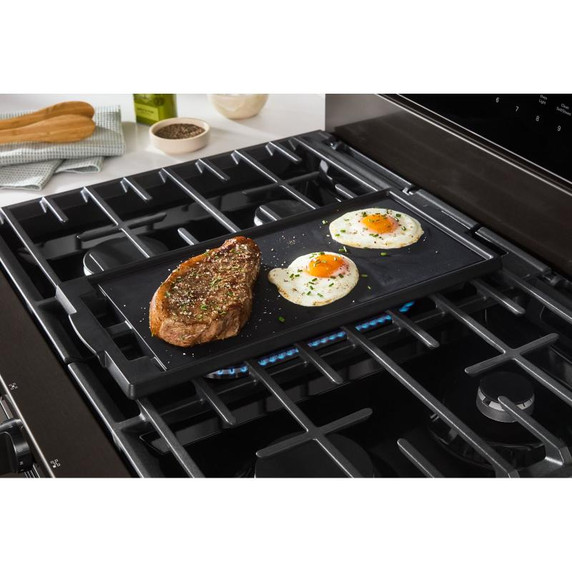 Whirlpool® Cuisinière au gaz intelligente de 30 pouces avec technologie de cuisson à air, auto-nettoyage/netoyage à la vapeur, préchauffage rapide avec capacité de 5.3 pi cu WFGS7530RV