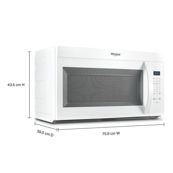 Whirlpool® Four à micro-ondes à hotte intégrée avec une puissance de cuisson de 900 watts de 30 po et 1,7 pi cu YWMMS3130RW
