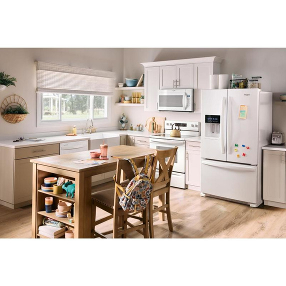 Whirlpool® Réfrigérateur à portes françaises et congélateur inférieur - 36po - 25picu WRFF3436RW