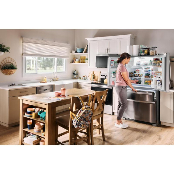 Whirlpool® Réfrigérateur à portes françaises et congélateur inférieur - 36po - 25picu WRMF3636RZ