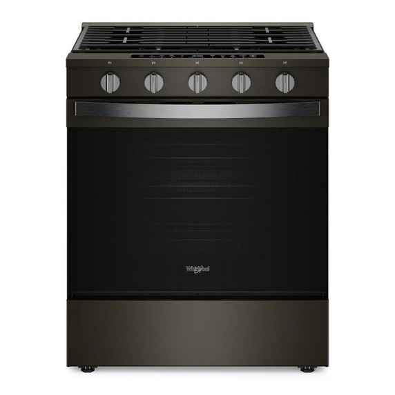 Whirlpool® Cuisinière au gaz intelligente à commandes frontales de 30 pouces avec technologie de cuisson à air, vapeur/auto-nettoyage, préchauffage à grande vitesse et capacité de 5.3 pi cu WSGS7530RV