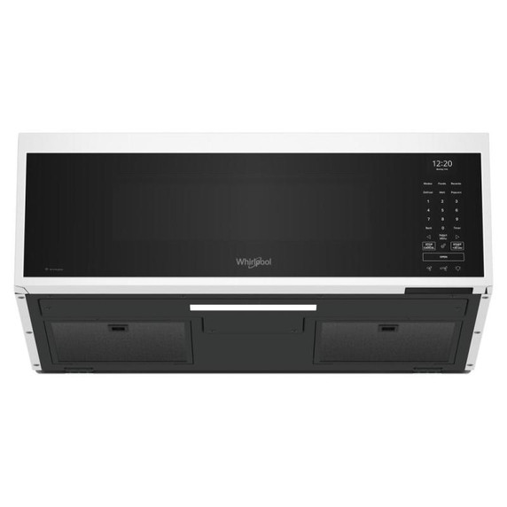 Whirlpool® Four à micro-ondes intelligent à hotte intégrée et profil bas de 1,1 pi cu avec ventilation de 450 pi³/min à 4 vitesses YWMML5530RW