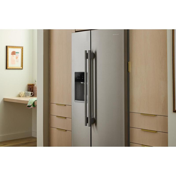 Kitchenaid® Réfrigérateur côte à côte avec distributeur d’eau et de glaçons extérieur et fini PrintShield™ - 28.7 pi cu KRSF536RPS Kitchenaid® Réfrigérateur côte à côte avec distributeur d’eau et de glaçons extérieur et fini PrintShield™ - 28.7 pi cu KRSF536RPS