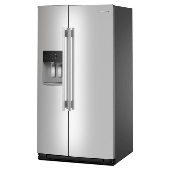 Kitchenaid® Réfrigérateur côte à côte avec distributeur d’eau et de glaçons extérieur et fini PrintShield™ - 28.7 pi cu KRSF536RPS
