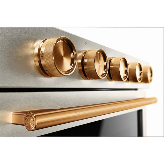 Kitchenaid® Cuisinière au gaz coulissante intelligente avec modes de cuisson à convection et brûleur 2 en 1 - 5 pi cu KSGS530SPS