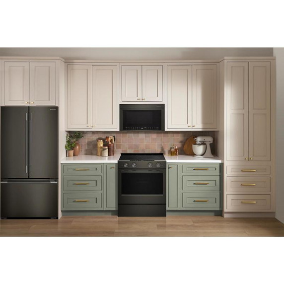 Kitchenaid® Cuisinière électrique coulissante avec deux éléments Even-Heat™ Hyper et modes de cuisson à convection - 5,3 pi cu YKSES530SBE