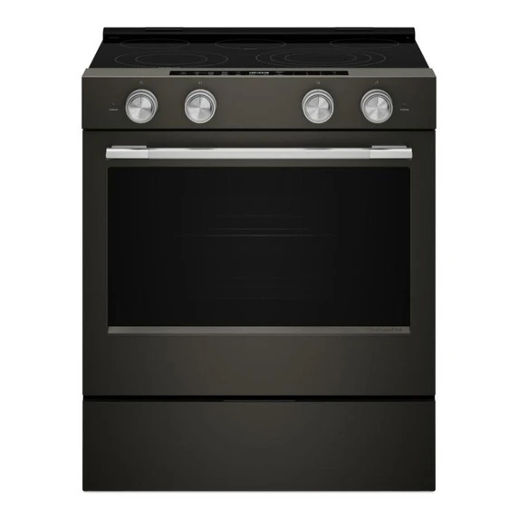 Kitchenaid® Cuisinière électrique coulissante avec deux éléments Even-Heat™ Hyper et modes de cuisson à convection - 5,3 pi cu YKSES530SBE