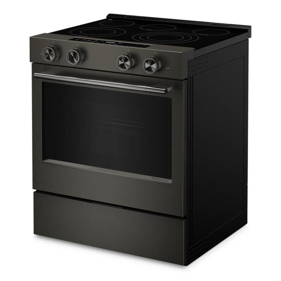 Kitchenaid® Cuisinière électrique coulissante avec deux éléments Even-Heat™ Hyper et modes de cuisson à convection - 5,3 pi cu YKSES530SBE