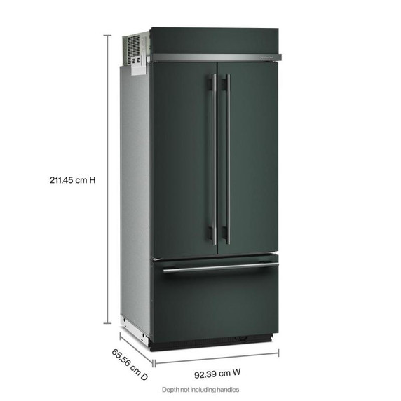 Kitchenaid® Réfrigérateur encastré à congélateur inférieur avec intérieur platine - 36 po - 20.8 pi cu KBFN536SJP