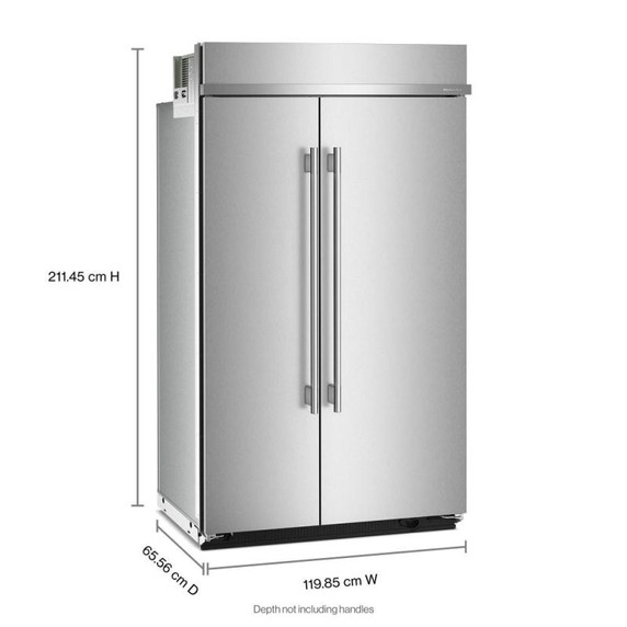 Kitchenaid® Réfrigérateur côte à côte encastré avec intérieur platine - 48 po - 30 pi cu KBSN748SPS