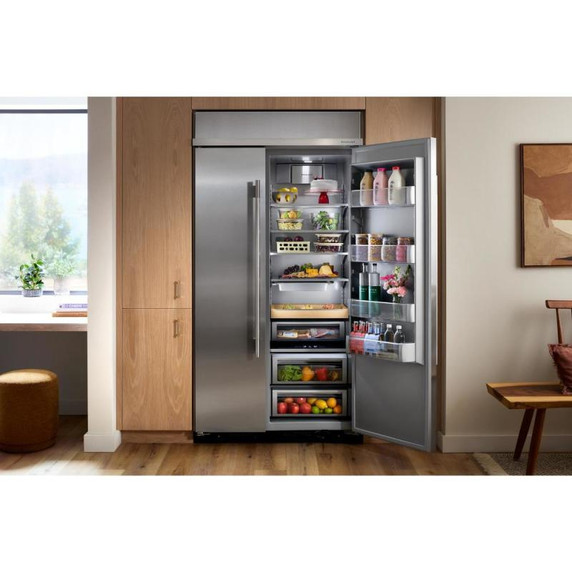 Kitchenaid® Réfrigérateur côte à côte encastré avec intérieur platine - 42 po - 25.5 pi cu KBSN742SPS
