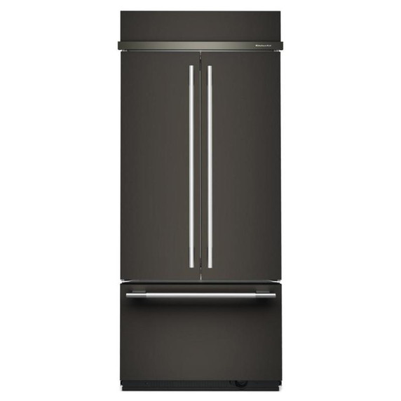 Kitchenaid® Réfrigérateur encastré à congélateur inférieur avec intérieur platine- 36 po - 20.8 pi cu KBFN536SBE