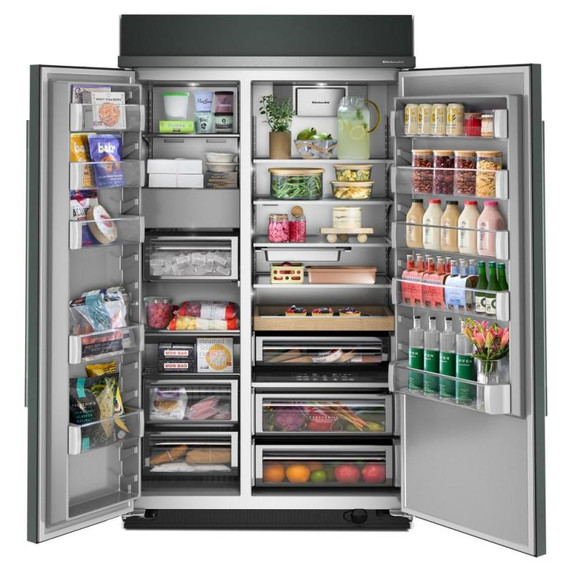 Kitchenaid® Réfrigérateur côte à côte encastré avec intérieur platine - 48 po - 30 pi cu KBSN748SJP