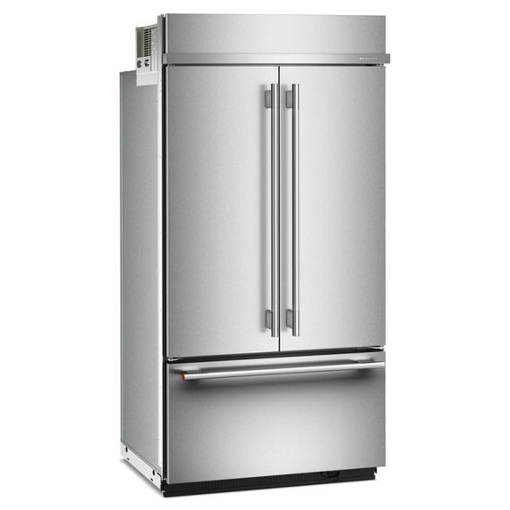 Kitchenaid® Réfrigérateur à portes françaises et congélateur inférieur avec intérieur platine - 42 po - 24.2 pi cu KBFN542SPS